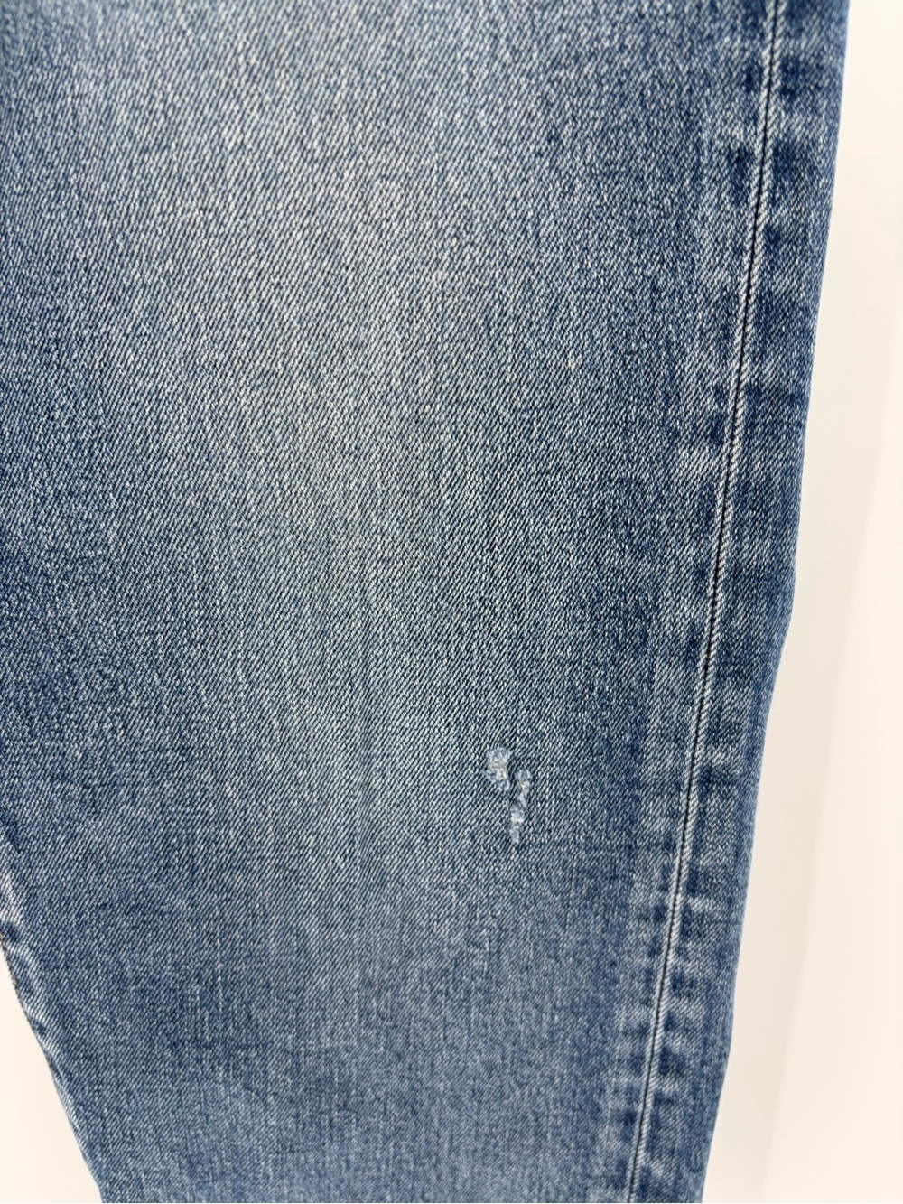 Moussy Light Vintage Denim Avenal tapered mid rise blue cropped Jeans size 34 - Picture 8 of 16